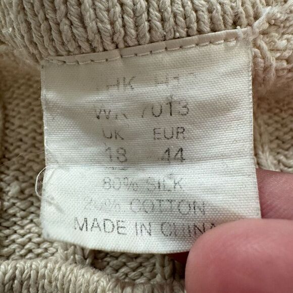 Vintage 90s Silk Blend Knit Sweater Womens Size 18 (XL) Essential Vintage Style - Picture 15 of 16